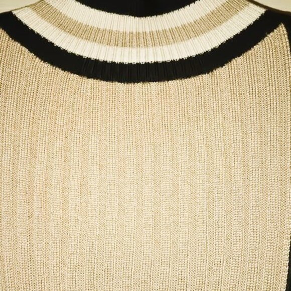Black and Tan Knit Long Sleeved Colour Block Dress NWT, Size XS - Picture 4 of 7